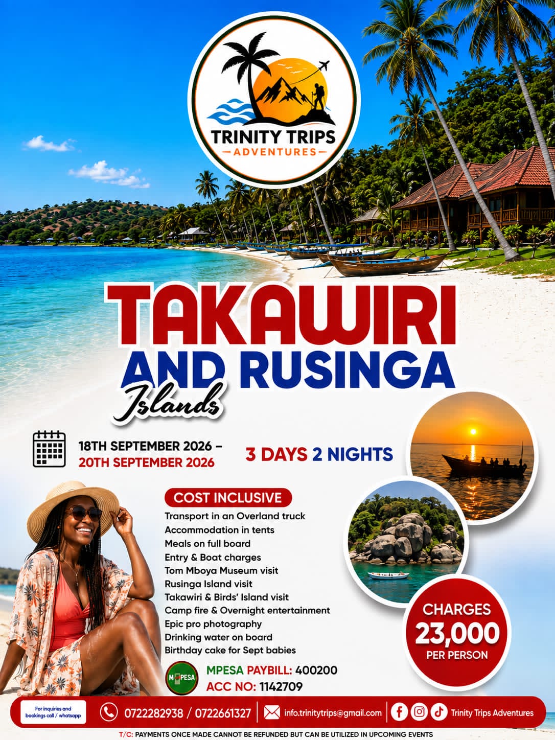 Trinity Trips brochure: Takawiri and Rusinga Islands 3-day overland trip.